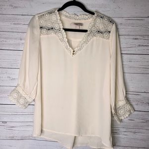 Forever 21 brand lace trimmed blouse